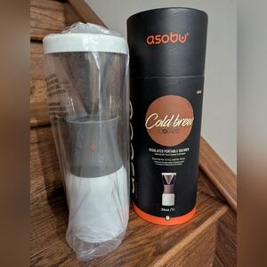 New Asobu Cold Brew Portable Coffee Maker white, New In box